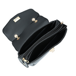 Modern Crossbody Handbag for Women - Black Vegan Leather Purse