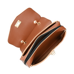 Modern Crossbody Handbag for Women - Brown Vegan Leather Purse