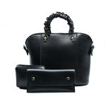 3 Piece Alora Tote Bag Set for Women - Black