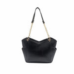Glamor Tote Bag for Women - Black Chain Strap Handbag