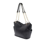 Glamor Tote Bag for Women - Black Chain Strap Handbag