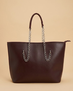 Large Capacity Tote Bag Dark Brown