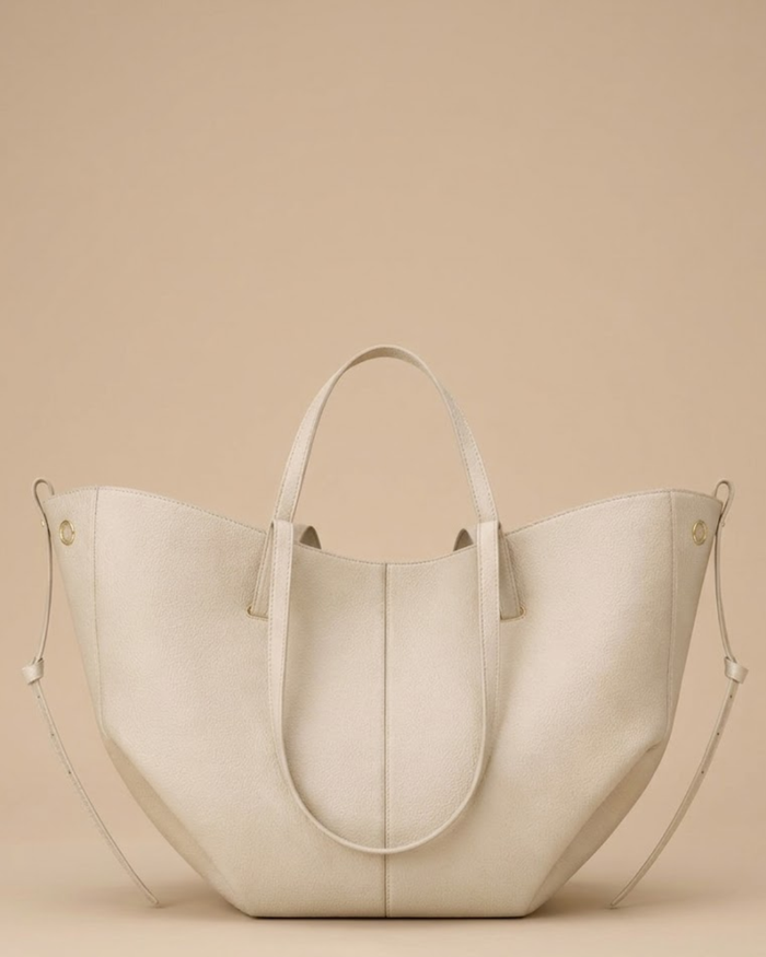 Flexo Tote Bag for Women - Beige Large Capacity Handbag