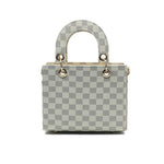 Checker Mini Crossbody Bag for Women - White
